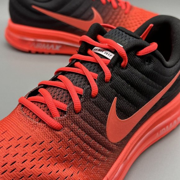 Nike Air Max 2017 Men's Running Shoes Bright Crimson Red Black New - Picture 11 of 15